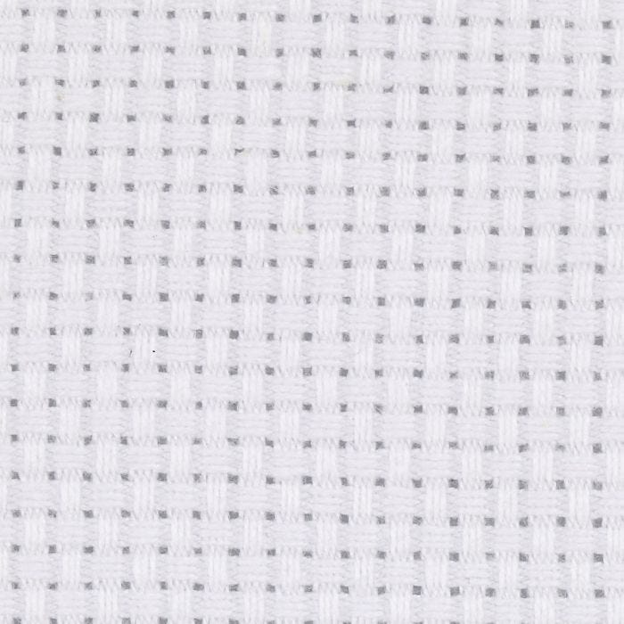 Aidastof, str. 50x50 cm, 43 tern pr. 10 cm, hvid, 1 stk.