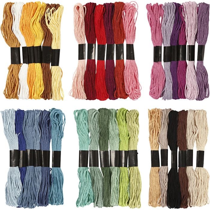 Broderigarn, tykkelse 1 mm, 252bdt./ 1 pk.