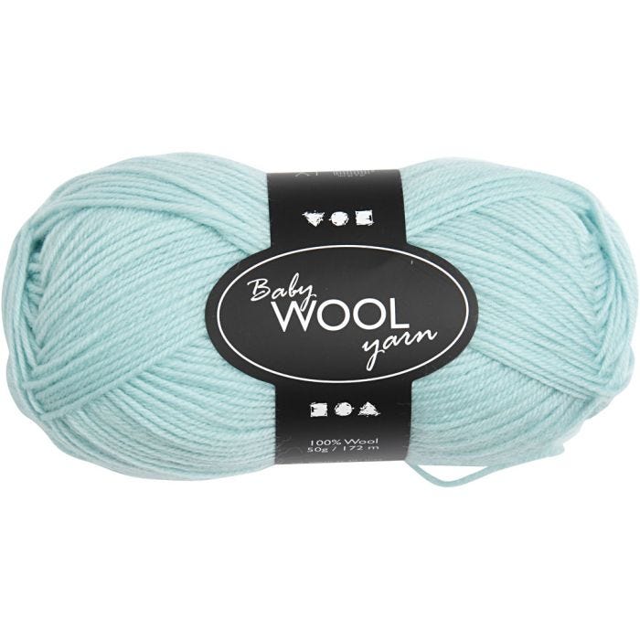 Babygarn, L: 172 M, mint grøn, 50 g/ 1 ngl.