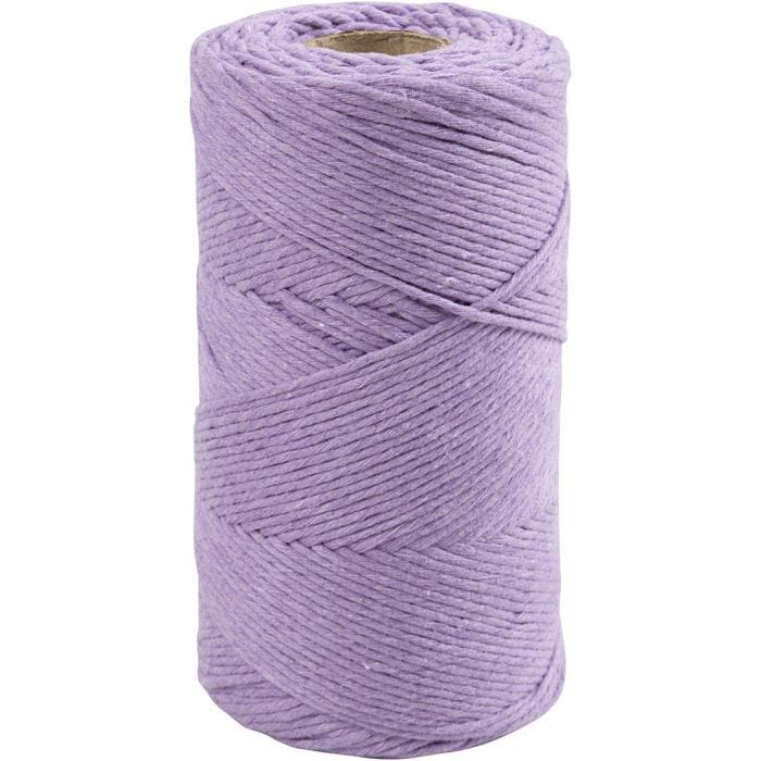 Macramé Snor, L: 198 M, diam. 2 mm, lilla, 330 g/ 1 rl.