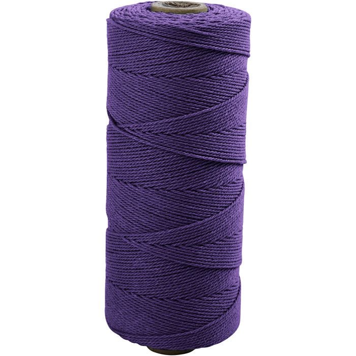 Knyttegarn, L: 315 M, tykkelse 1 mm, Tynd kvalitet 12/12, violet, 220 g/ 1 ngl.