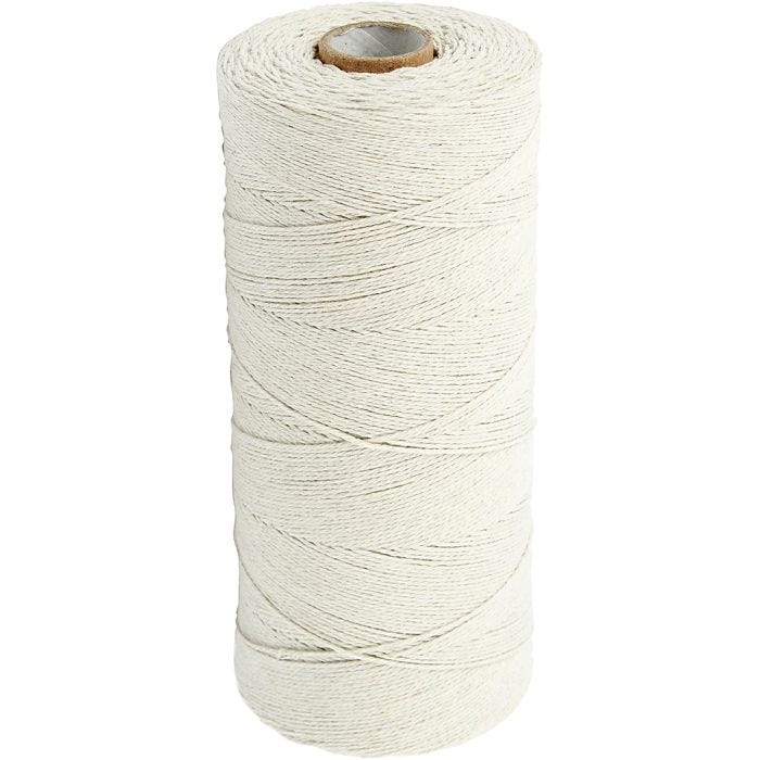 Trendgarn, L: 700 M, Ekstra tynd kvalitet 12/6, lys natur, 250 g/ 1 ngl.