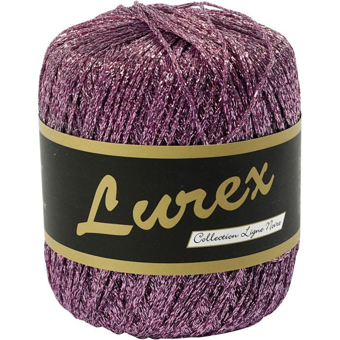 Lurex Garn, L: 160 M, lilla, 25g/ 1 ngl.