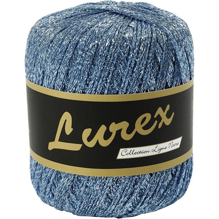Lurex Garn, 160 M, lyseblå, 25g/ 1 ngl.