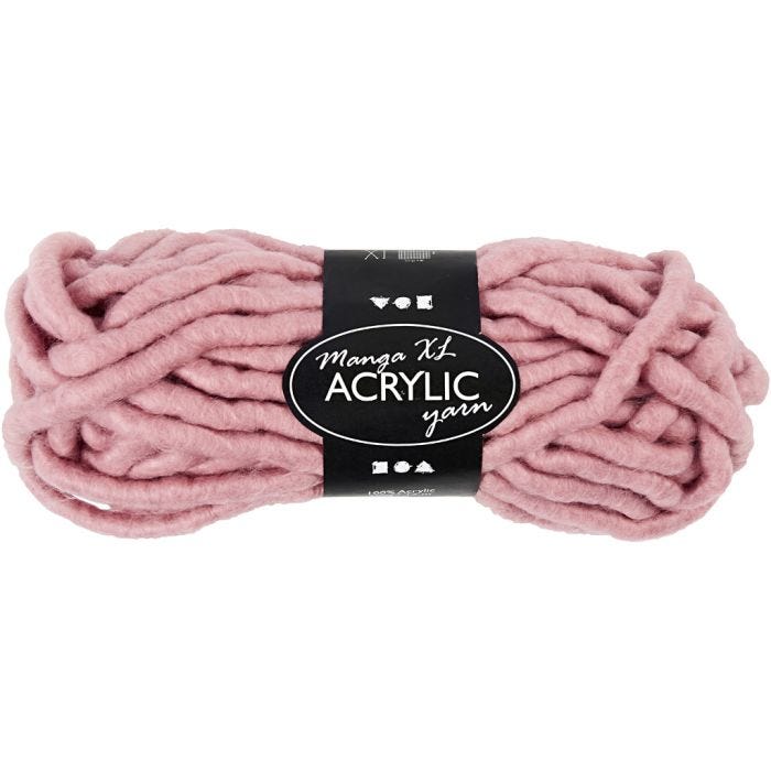 XL Kæmpegarn af Polyacryl, L: 17 M, str. manga, rosa, 200 g/ 1 ngl.