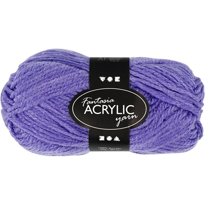 Fantasia Polyacrylgarn, L: 80 M, lilla, 50 g/ 1 ngl.