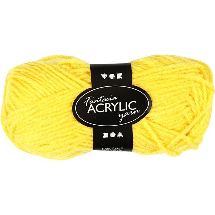Fantasia Polyacrylgarn, L: 80 M, gul, 50 g/ 1 ngl.