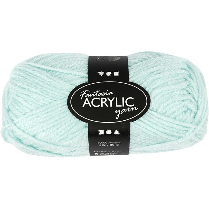 Fantasia Polyacrylgarn, L: 80 M, mint grøn, 50 g/ 1 ngl.