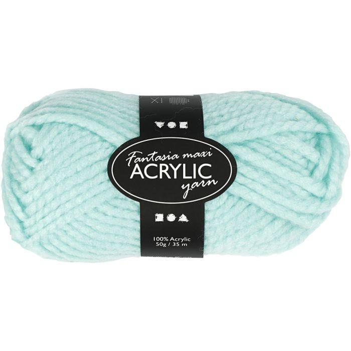 Fantasia Polyacrylgarn, L: 35 M, Maxi, mint grøn, 50 g/ 1 ngl.