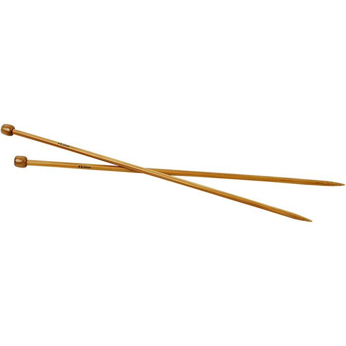 Strikkepinde, 35 cm, 6 mm, 1 par