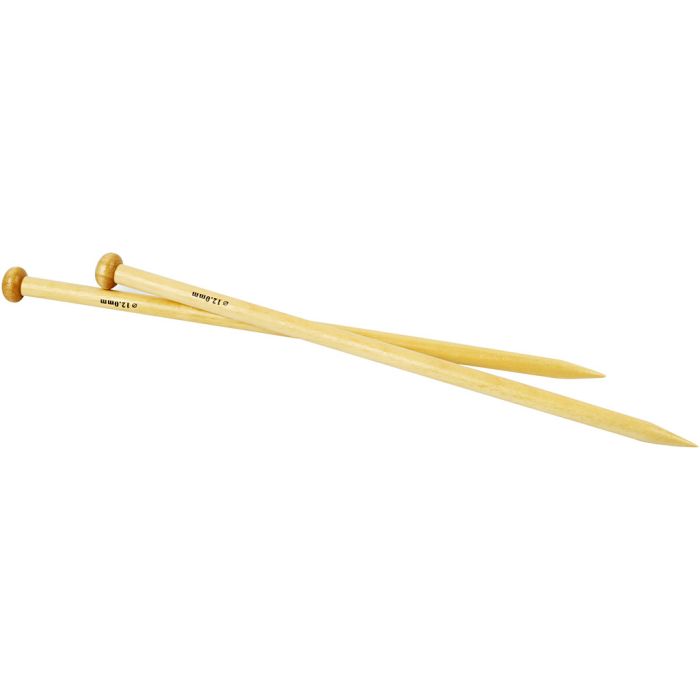 Strikkepinde, 35 cm, 12 mm, 1 par