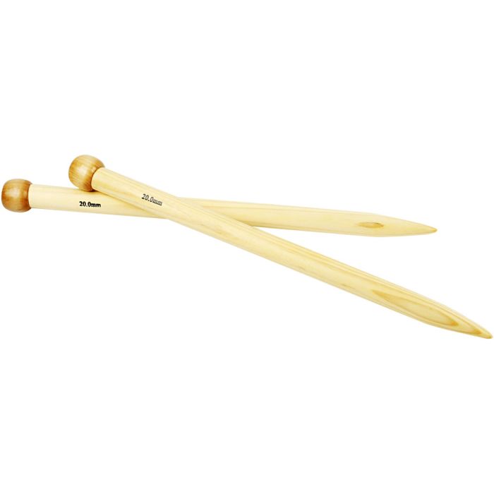 Strikkepinde, 35 cm, 20 mm, 1 par