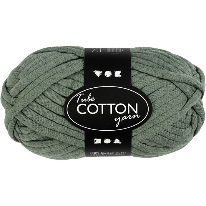 Tubegarn, L: 45 M, mørk grøn, 100 g/ 1 ngl.