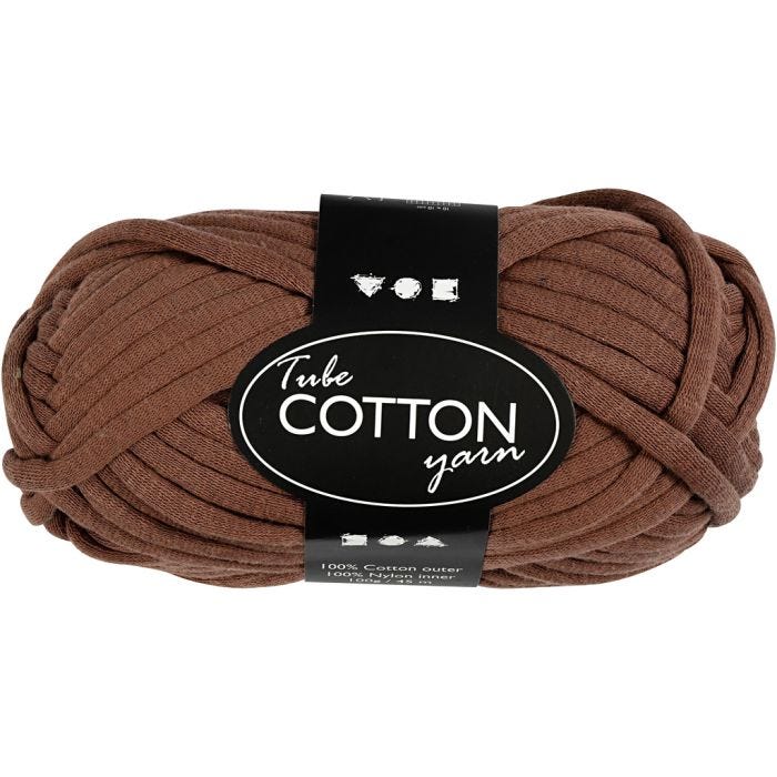 Tubegarn, L: 45 M, brun, 100 g/ 1 ngl.