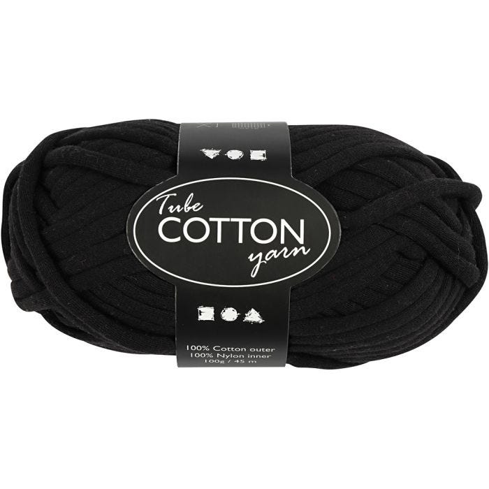 Tubegarn, L: 45 M, sort, 100 g/ 1 ngl.