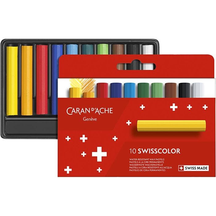 CARAN D’ACHE Neocolor I, Junior, L: 5 cm, tykkelse 8,5 mm, ass. farver, 10 stk./ 1 pk.