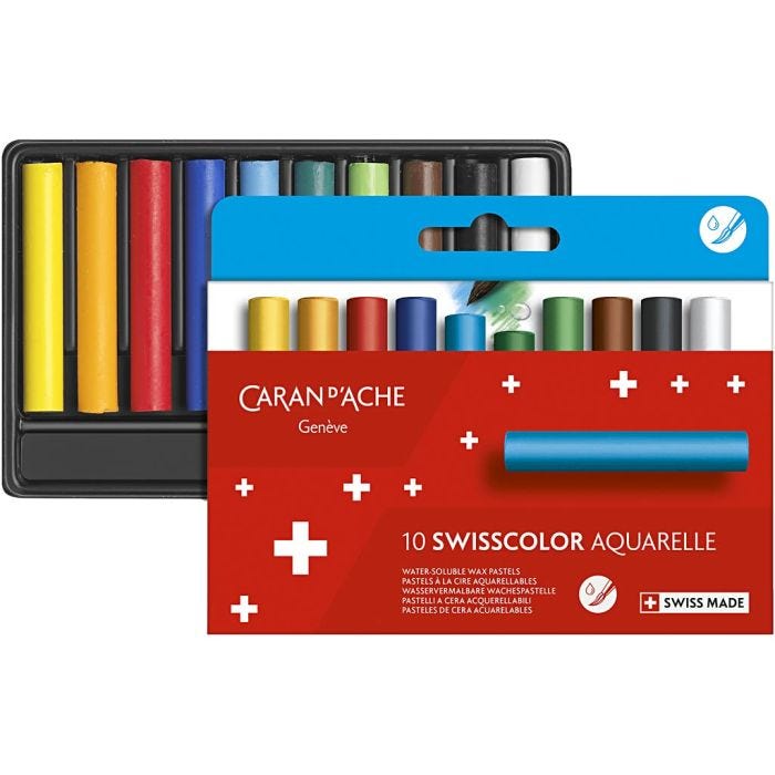CARAN D’ACHE Neocolor II, Junior, L: 5 cm, tykkelse 8,5 mm, ass. farver, 10 stk./ 1 pk.
