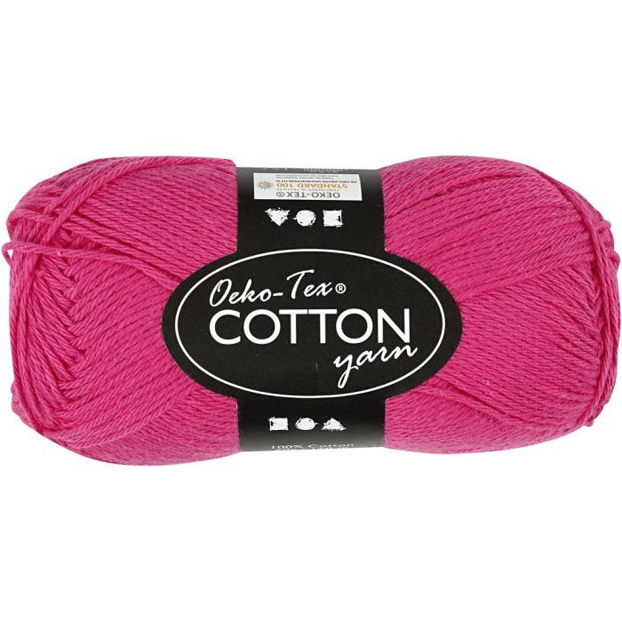 Bomuldsgarn, nr. 8/4, L: 170 M, pink, 50 g/ 1 ngl.
