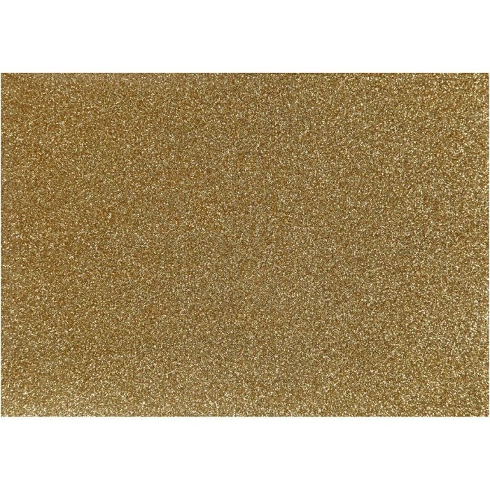 Strygestof, A5, ark 148x210 mm, glitter, guld, 1 ark