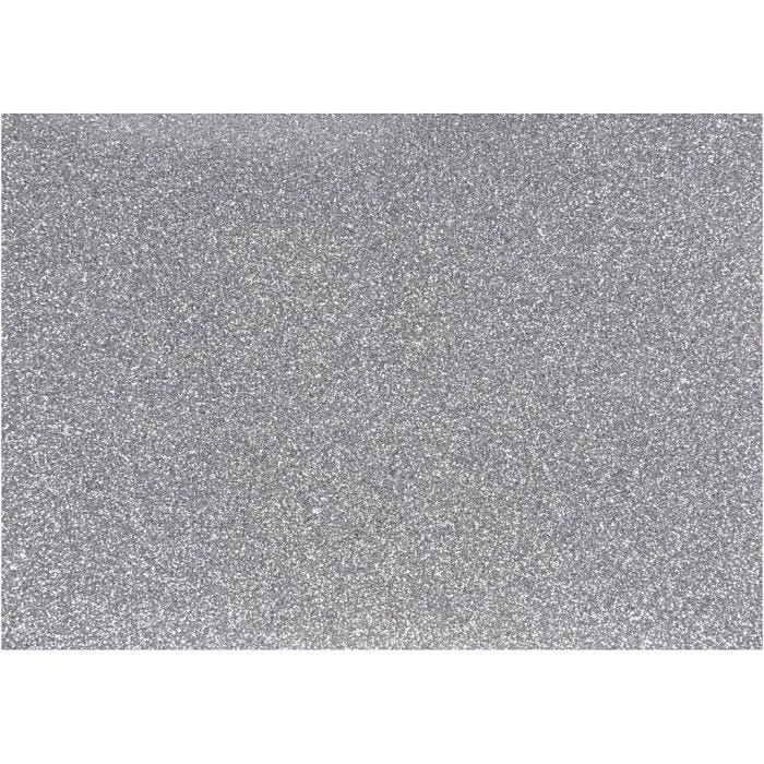 Strygestof, A5, ark 148x210 mm, glitter, sølv, 1 ark