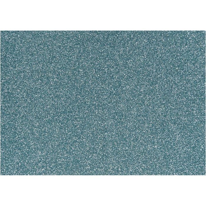 Strygestof, A5, ark 148x210 mm, glitter, lyseblå, 1 ark