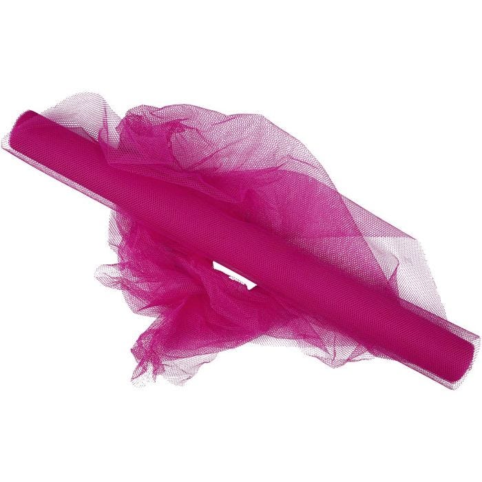 Tyl, B: 50 cm, pink, 5 m/ 1 rl.