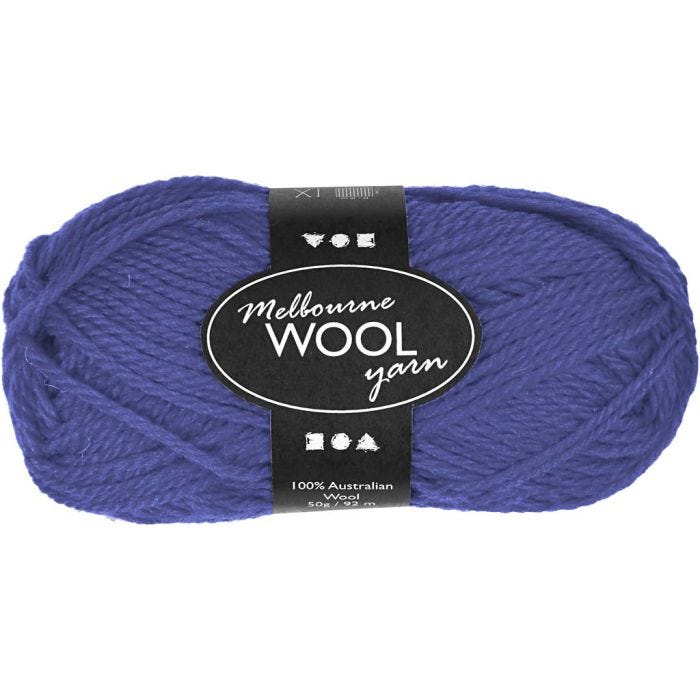 Melbourne Uldgarn, L: 92 M, blå, 50 g/ 1 ngl.