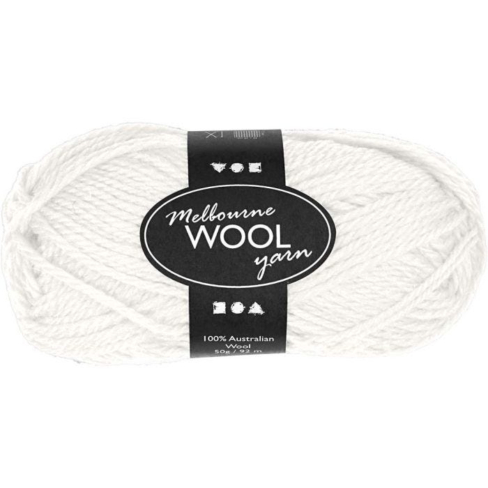 Melbourne Uldgarn, L: 92 M, råhvid, 50 g/ 1 ngl.