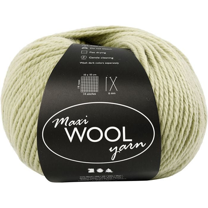 Uldgarn, L: 125 M, lys grøn, 100 g/ 1 ngl.