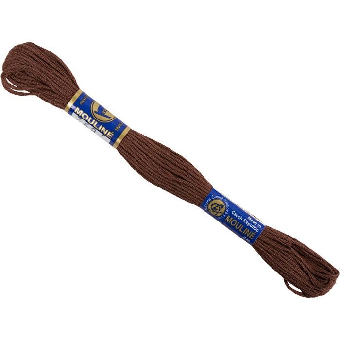 Broderigarn, brun, 12x8m/ 1 pk.