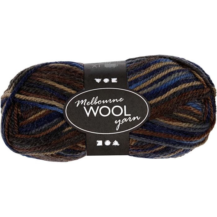 Melbourne Uldgarn, L: 92 M, brun harmoni, 50 g/ 1 ngl.