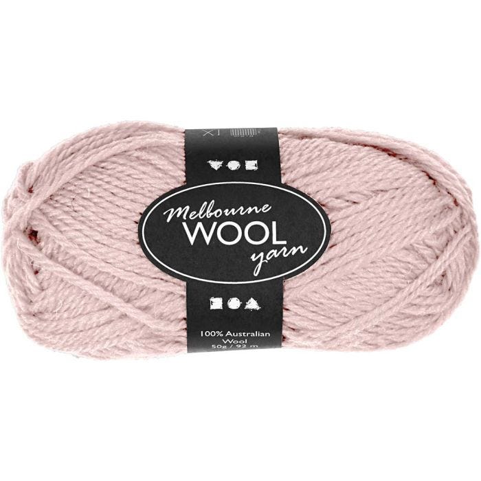 Melbourne Uldgarn, L: 92 M, lyserød, 50 g/ 1 ngl.