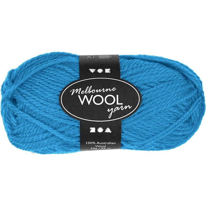 Melbourne Uldgarn, L: 92 M, lyseblå, 50 g/ 1 ngl.