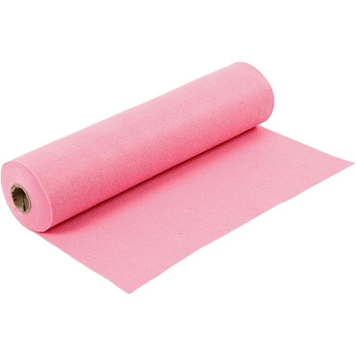 Hobbyfilt, B: 45 cm, tykkelse 1,5 mm, 180-200 g, pink, 5 m/ 1 rl.
