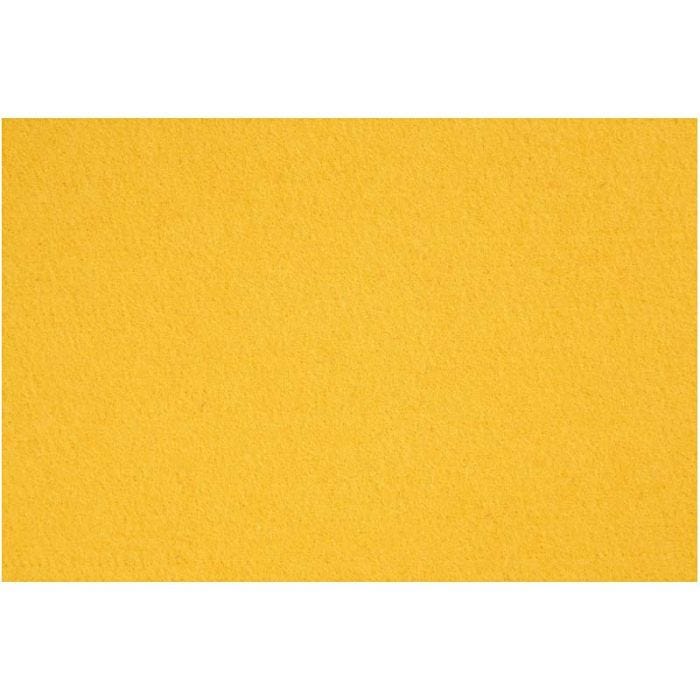 Hobbyfilt, ark 42x60 cm, tykkelse 3 mm, gul, 1 ark