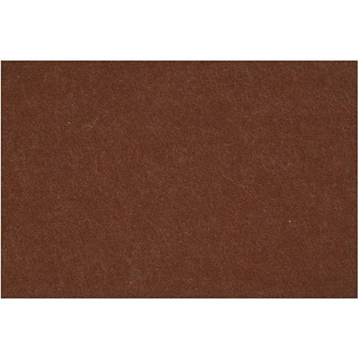 Hobbyfilt, ark 42x60 cm, tykkelse 3 mm, brun, 1 ark