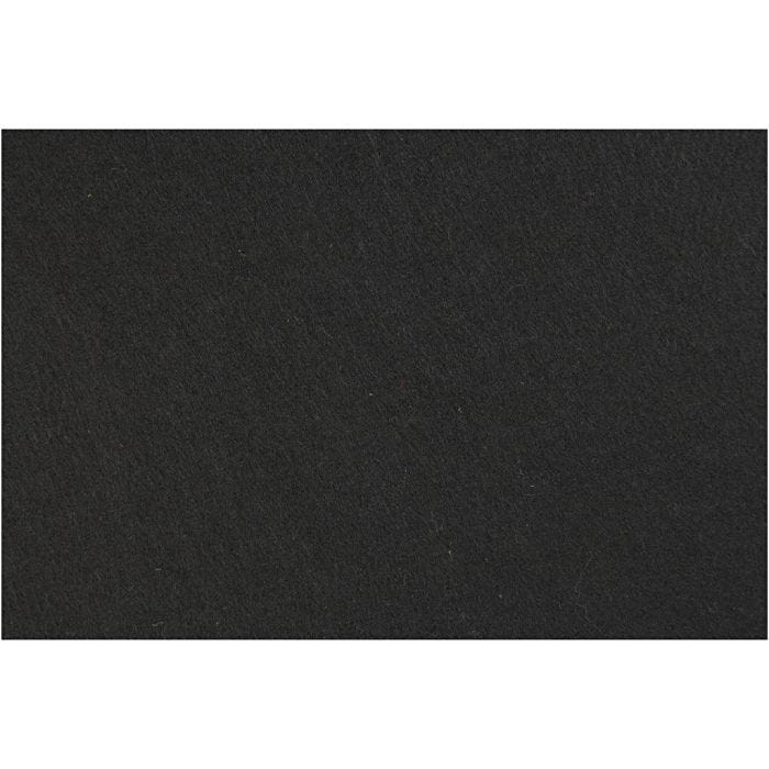 Hobbyfilt, ark 42x60 cm, tykkelse 3 mm, sort, 1 ark