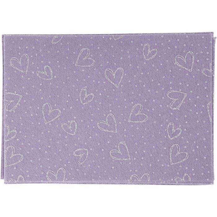 Hobbyfilt, A4, ark 210x297 mm, tykkelse 1 mm, lilla, 10 ark/ 1 pk.