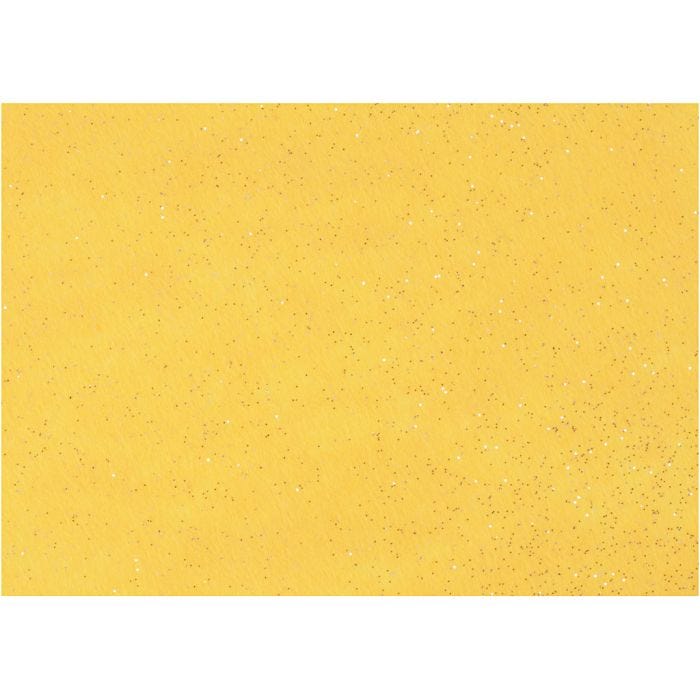 Hobbyfilt, A4, ark 210x297 mm, tykkelse 1 mm, gul, 10 ark/ 1 pk.