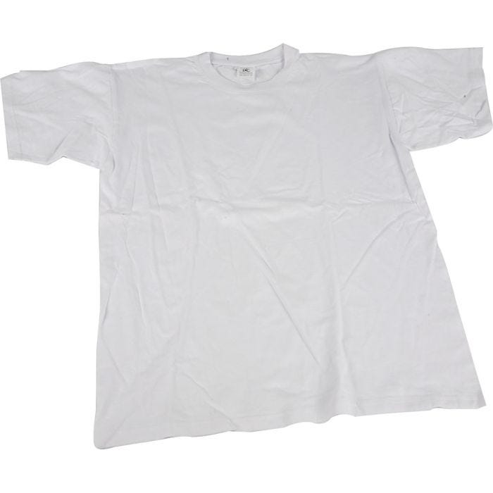 T-shirt, B: 32 cm, str. 3-4 år, rund hals, 145 g, hvid, 1 stk.