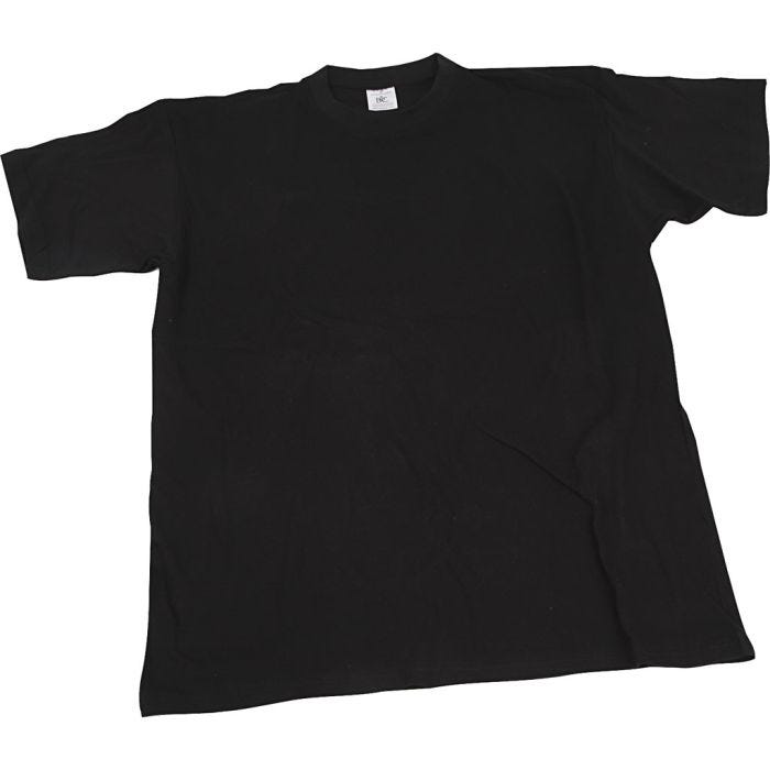 T-shirt, B: 60 cm, str. XX-large, rund hals, 145 g, sort, 1 stk.