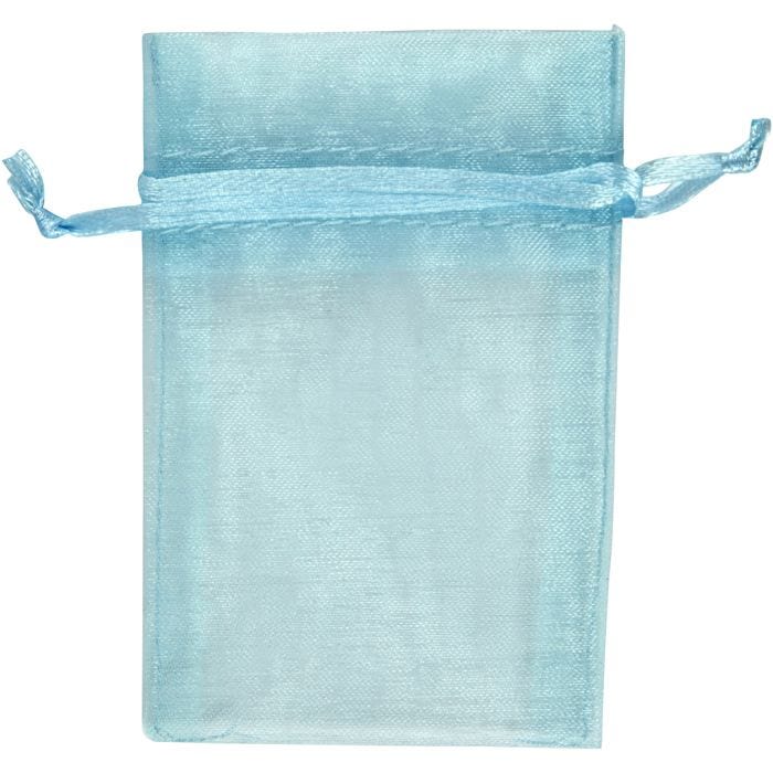 Organzapose, str. 7x10 cm, lyseblå, 10 stk./ 1 pk.