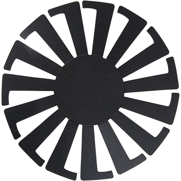 Flet-let-skabelon, H: 8 cm, diam. 14 cm, sort, 10 stk./ 1 pk.
