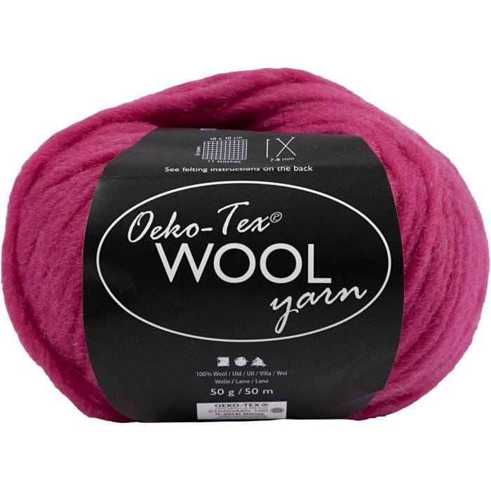 Uldgarn, L: 50 M, pink, 50 g/ 1 ngl.