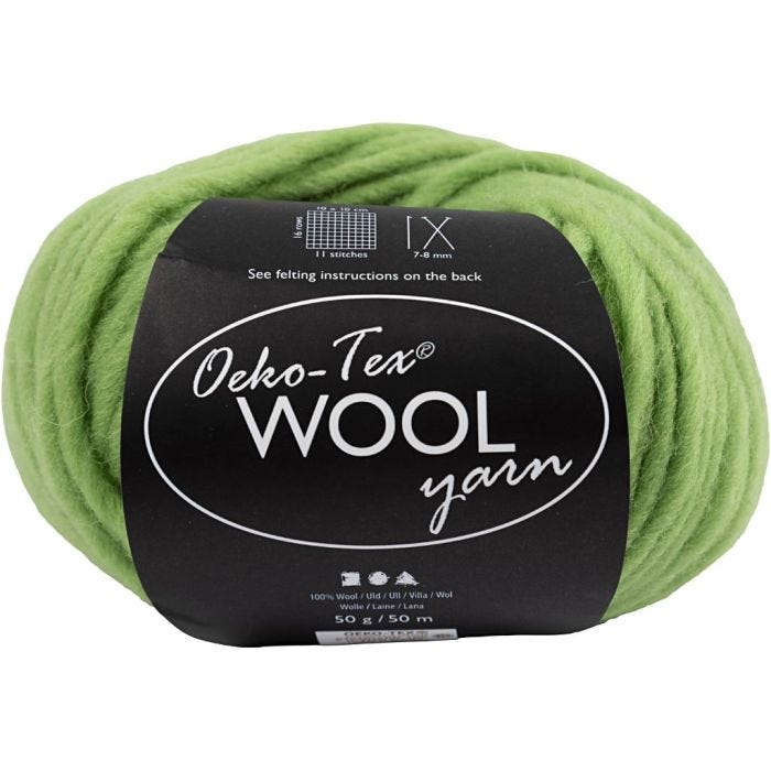 Uldgarn, L: 50 M, lime, 50 g/ 1 ngl.