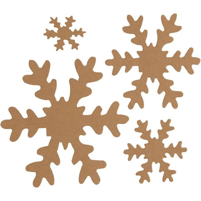 Snefnug, diam. 3+5+8+10 cm, 350 g, beige, 16 stk./ 1 pk.