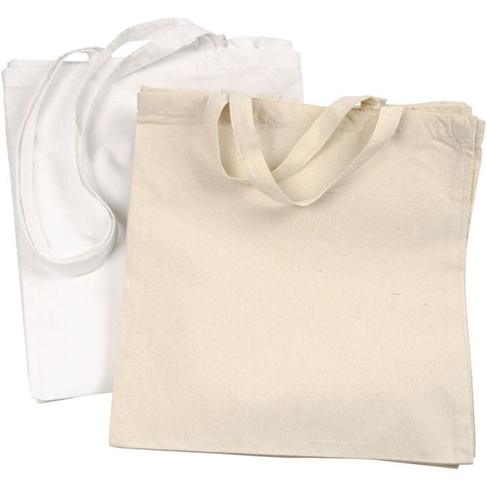 Mulepose , 135 g, hvid, lys natur, 2x10 stk./ 1 pk.