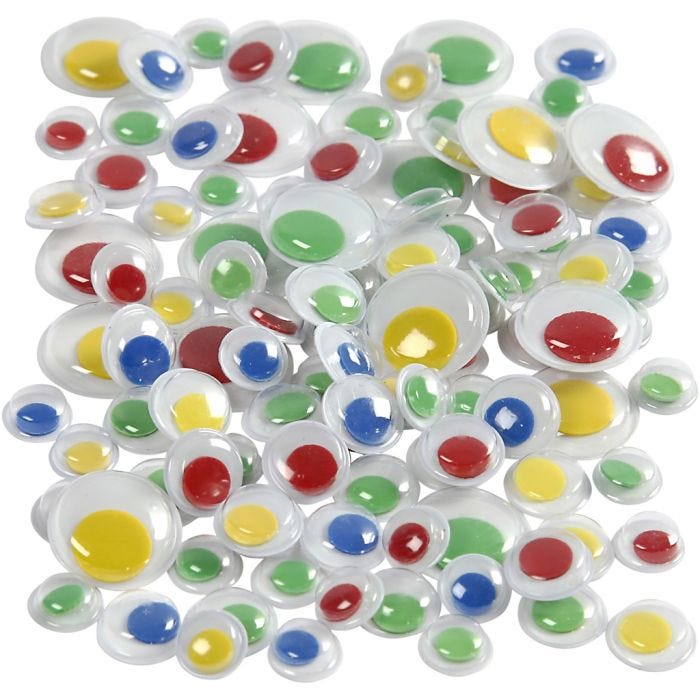 Rulleøjne, selvklæbende, diam. 8+10+14 mm, 300 ass./ 1 pk.