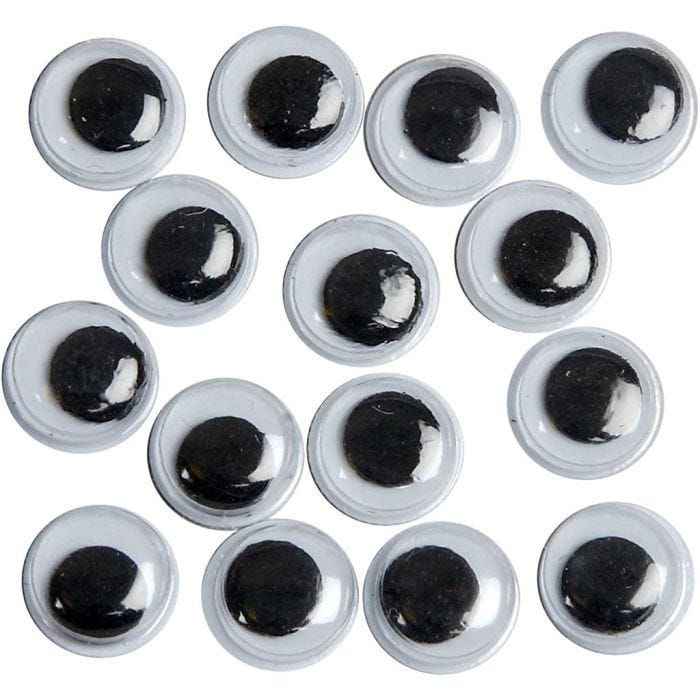 Rulleøjne, uden klæb, diam. 8 mm, 40 stk./ 1 pk.