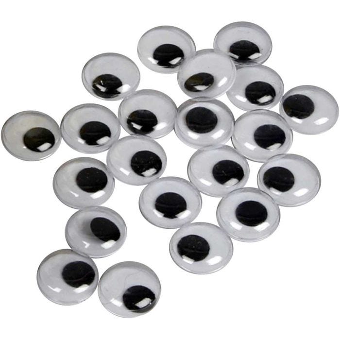 Rulleøjne, uden klæb, diam. 14 mm, 30 stk./ 1 pk.